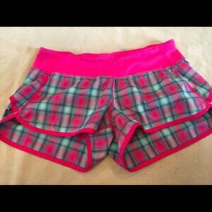Lululemon Speed Short Senorita Plaid Lined Shorts